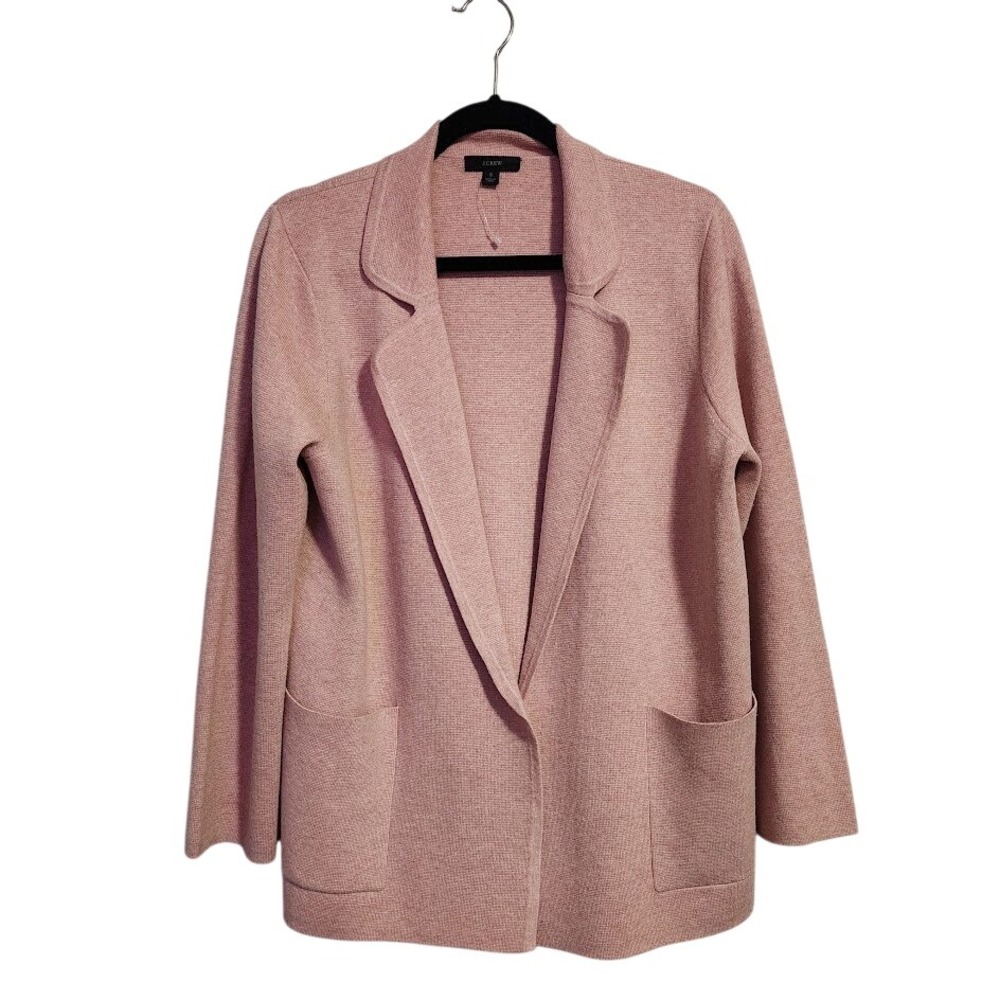 J.Crew Eloise Sweater Blazer Pink Merino Wool Blend Cardigan soft girl Size S